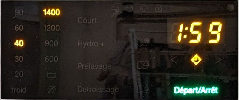 Afficheur pendant l’attente du départ différé