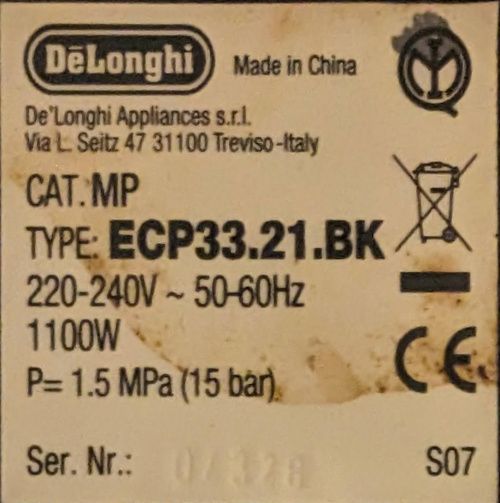 Étiquette de la machine