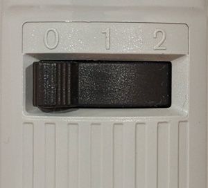 Interrupteur à trois positions&nbsp;: 0, 1, 2