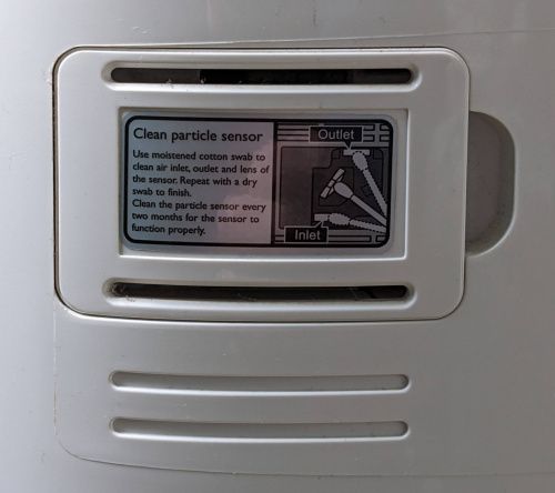 Trappe latérale donnant accès au capteur de particules