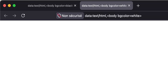 Page web entièrement blanche utilisée pour le test