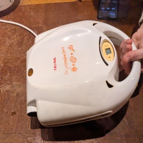 Gaufrier retourné après les 2 premières minutes