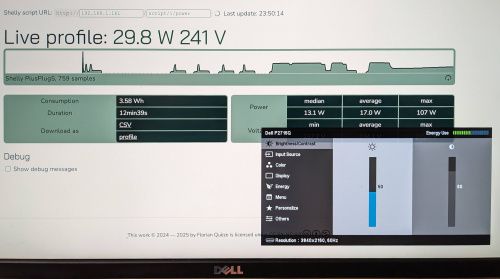Menu de réglage de la luminosité du moniteur, réglée à 50 %